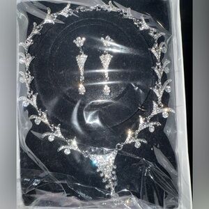 Elegant Silver Necklace and Earring Set